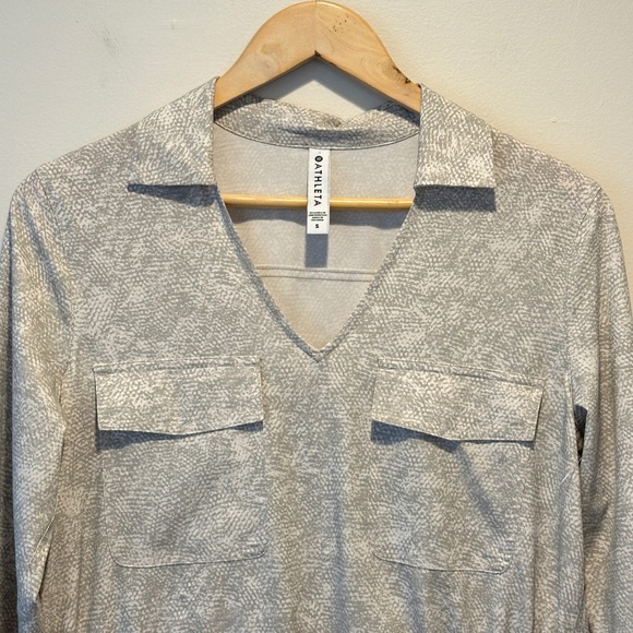Athleta Zuma Shirt Dress Womens Small Snake Print Long Sleeve Athleisure Travel - Picture 3 of 12
